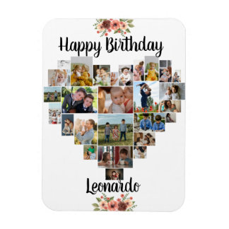 Magnet Flexible Collage de photos du coeur Script personnalisé Ann