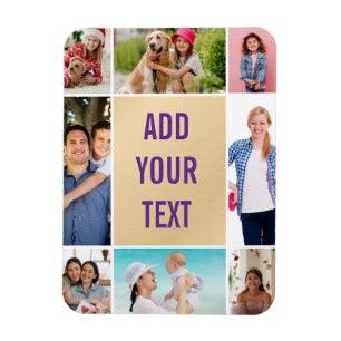 Magnet Flexible collage de photos - fond noir - texte blanc grossi