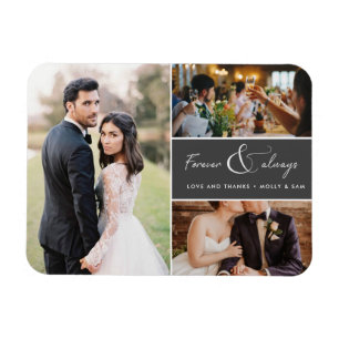 Magnet Flexible Collage de remerciement photo gris pour toujours e