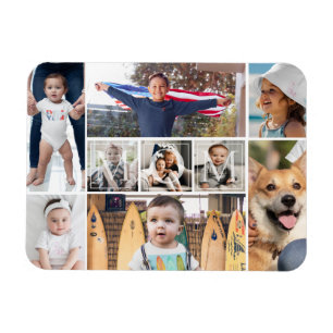 Magnet Flexible Collage photo de 9 photos pour maman