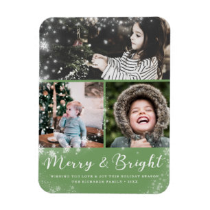 Magnet Flexible Collage photo Joyeux et brillant Script superposit