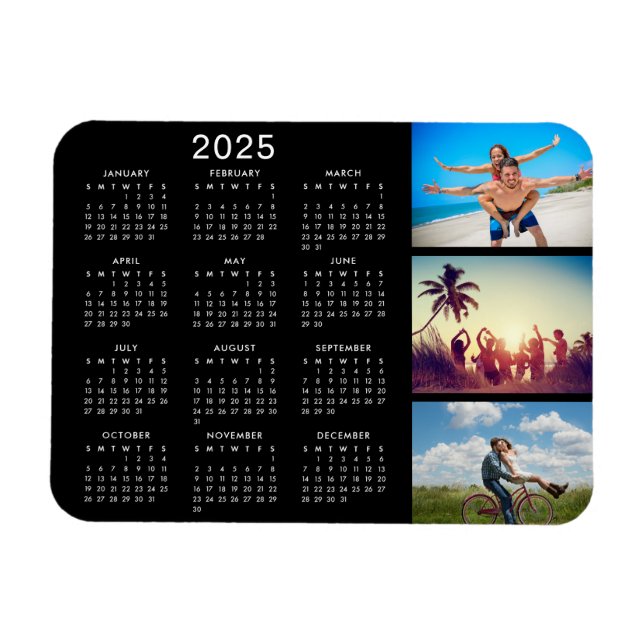 Magnet Flexible Collage photo mémorable personnalisé Calendrier 20 (Horizontal)