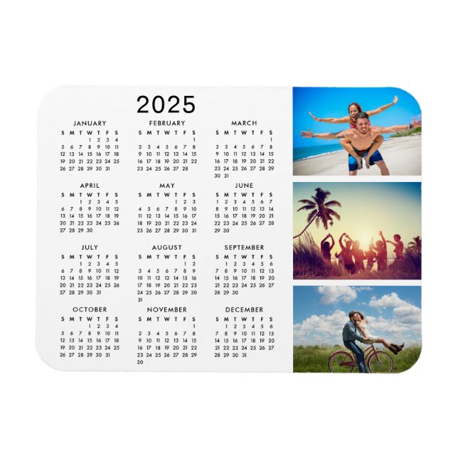 Magnet Flexible Collage photo mémorable personnalisé Calendrier 20 (Horizontal)