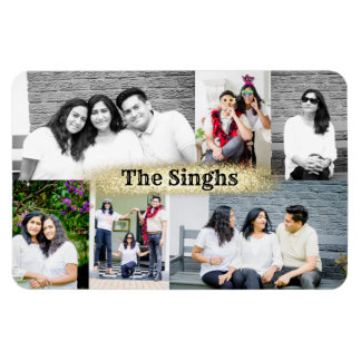 Magnet Flexible Collage photo personnalisé de 6 images aimant avec