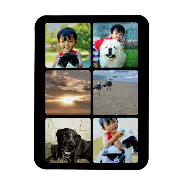 Magnet Flexible Collage Photo personnalisée Six Carrés image image (Vertical)