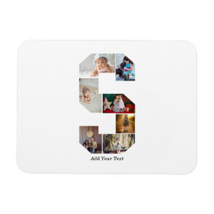 Magnet Flexible Collage photo S en lettres noires et blanches