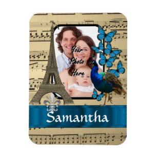 Magnet Flexible Collage vintage parisien sur la feuille de musique