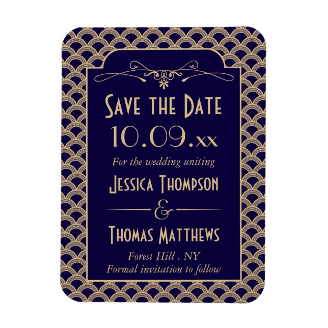 Magnet Flexible Collection de Mariages Art Déco Gatsby vintage des (Vertical)