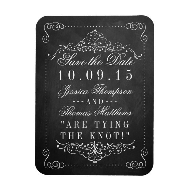 Magnet Flexible Collection de Mariages Ornate Chalkboard (Vertical)