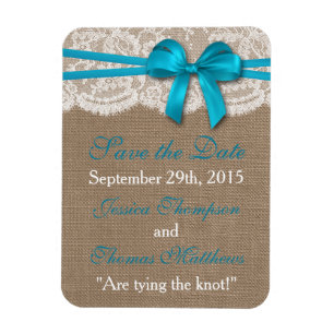 Magnet Flexible Collection de Mariages Rustic Blue Bow