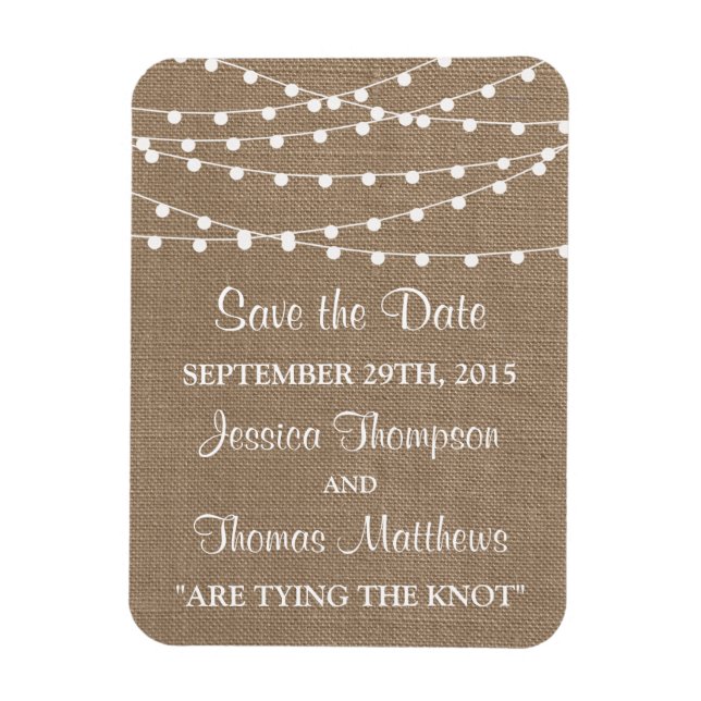 Magnet Flexible Collection de Mariages Rustic Burlap (Vertical)
