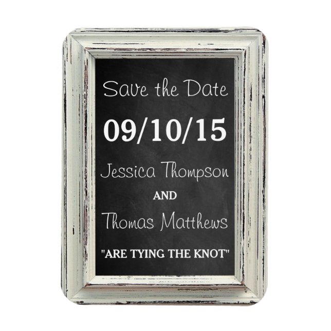 Magnet Flexible Collection de Mariages Rustic White Frame & Burlap (Vertical)