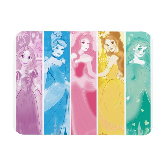 Magnet Flexible Collection de portraits colorés Disney Princess (Horizontal)