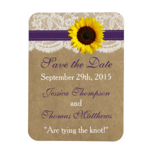 Magnet Flexible Collection Kraft, dentelle et tournesol - violet