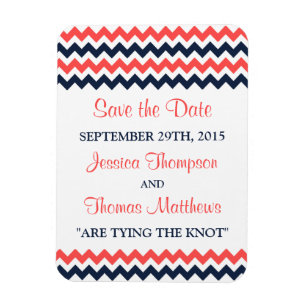 Magnet Flexible Collection Mariage moderne Chevron Marine & Coral