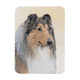 Magnet Flexible Collie (Rough) Peinture - Cute Original Chien Art
