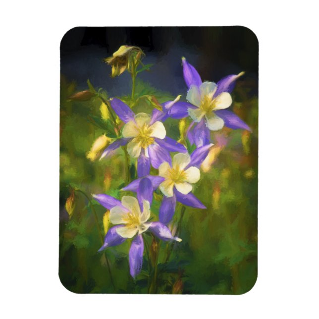 Magnet Flexible Colorado Blue Columbine Peinture - Art original (Vertical)