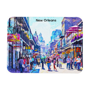 Magnet Flexible Coloré Nouvelle-Orléans Louisiane Quartier Françai