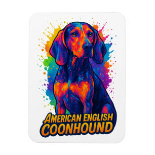 Magnet Flexible Coloré Pop Art American Anglais Coonhound