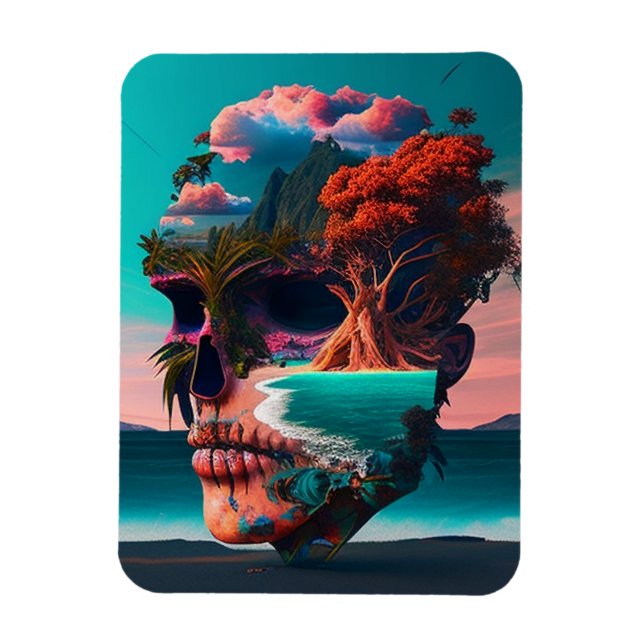 Magnet Flexible Colored skull (Vertical)