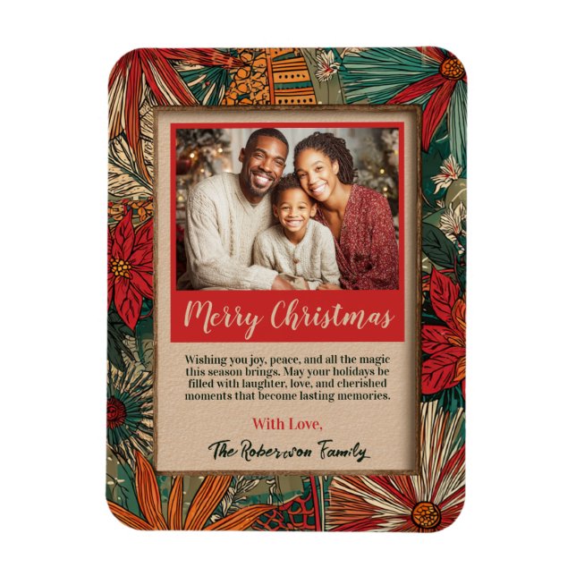 Magnet Flexible Colorful Afro-Boho Merry Christmas  (Vertical)