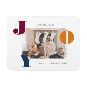 Magnet Flexible colorful bold modern script photo holiday