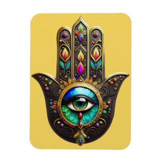 Magnet Flexible Colorful Brown Gold Hamsa Rainbow Color Third Eye