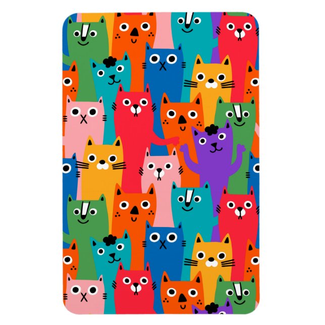 Magnet Flexible Colorful cats (Vertical)