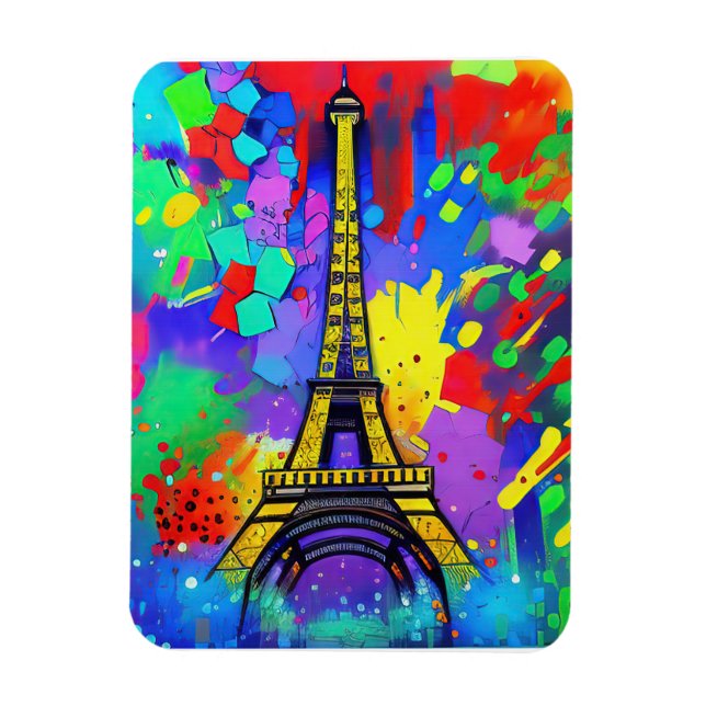 Magnet Flexible Colorful Eiffel painting (Vertical)