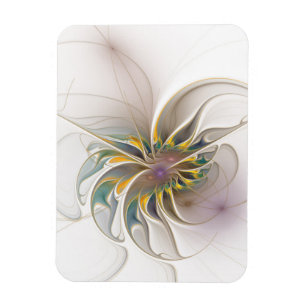Magnet Flexible Colorful fractal ornament. Flower art