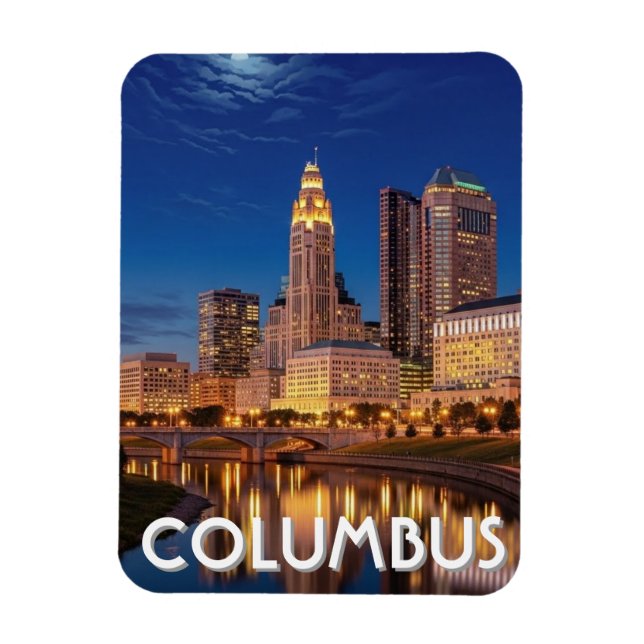 Magnet Flexible Columbus Ohio Skyline Travel (Vertical)