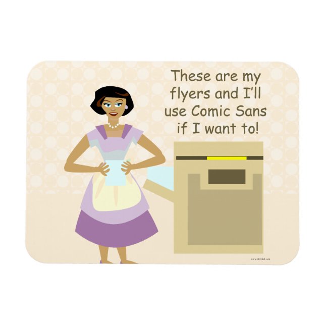 Magnet Flexible Comic Sans femme au foyer (Horizontal)