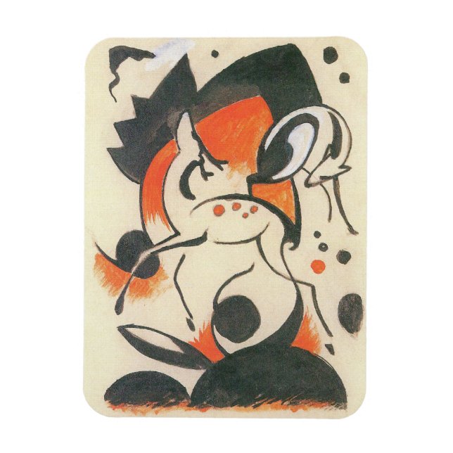 Magnet Flexible Composition avec deux cerfs par Franz Marc (Vertical)