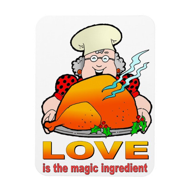 Magnet Flexible Conception De Cuisine Rétro.L'Amour Est L'Ingrédie (Vertical)
