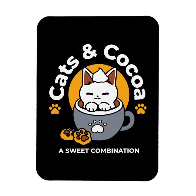 Magnet Flexible Conception de Mug de vacances avec Cosy Cat et Paw (Vertical)