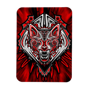 Magnet Flexible Conception de totem tribal Haida Loup