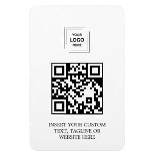 Magnet Flexible Conception d'identité de marque QR simple et blanc