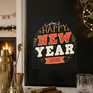 Magnet Flexible Conception personnalisée vintage Bonne Année Eve D