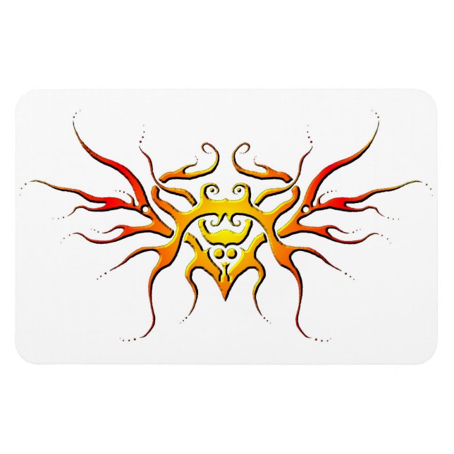 Magnet Flexible Conception tribale du coeur ailé - rouge (Horizontal)