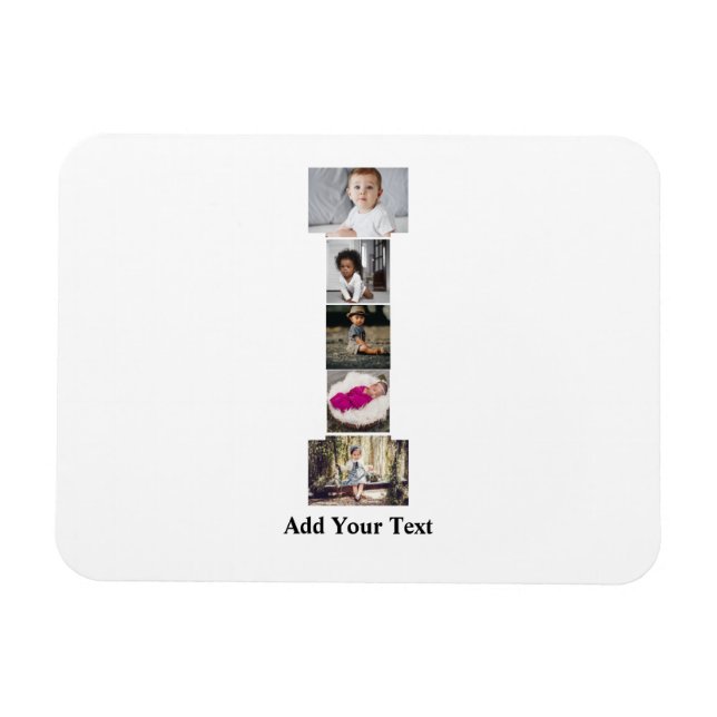Magnet Flexible Concevez votre propre lettre I photo Collage (Horizontal)
