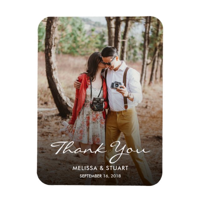 Magnet Flexible Concevez votre propre Mariage Merci photo (Vertical)