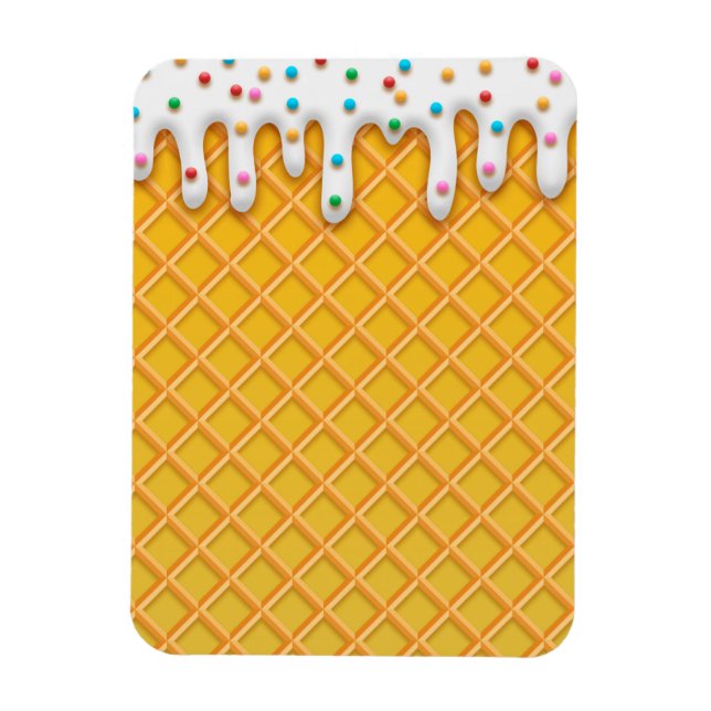 Magnet Flexible Cône de gaufre à la crème glacée avec arroses (Vertical)