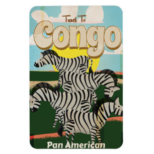 Magnet Flexible Congo Vintage Travel Poster.