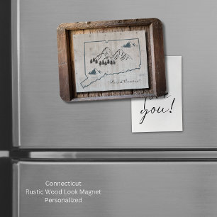 Magnet Flexible Connecticut Rustic Wood Frame Mountains