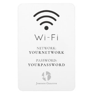 Magnet Flexible Connexion Wi-Fi blanche minimaliste de votre logo