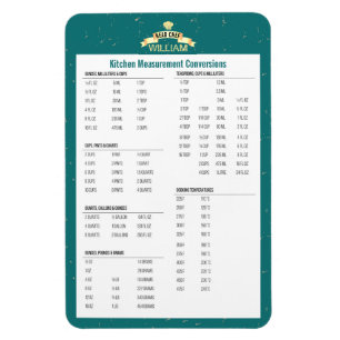 Magnet Flexible Conversion personnalisée de mesure de la cuisine C