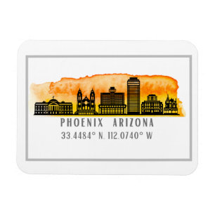 Magnet Flexible Coordonnées de la carte du coucher de soleil Phoen