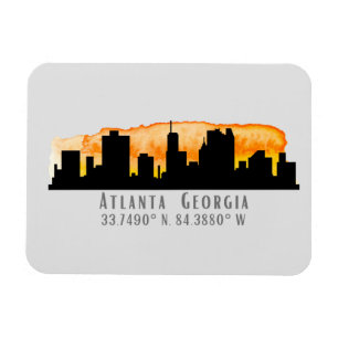 Magnet Flexible Coordonnées de la carte Skyline de la ville d'Atla