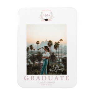 Magnet Flexible Coquette Monogramme Faire-part de graduation photo