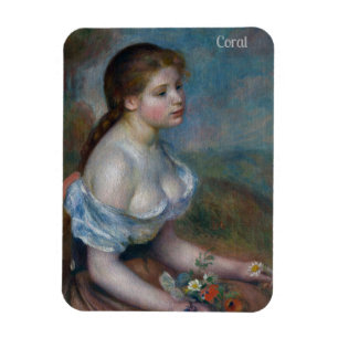 Magnet Flexible CORAL~ RENOIR ~ Jeune fille avec marguerites ~
